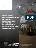 Instructivo Implementar Fase de Separación en La Fuente de Residuos Sólidos No Peligrosos