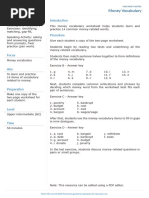 Money Vocabulary Worksheet