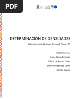 DETERMINACION DE DENSIDADES, Informe