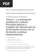 Tema 2 - La Orientación Profesional y Laboral