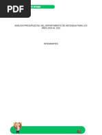 Analisis Presupuestal Del Departamento de Antioquia para Los Años 2015 Al 2022