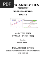 Data Analytics Unit 3 Notes