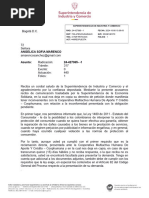 Angelica Sofia Marenco: Superintendencia de Industria Y Comercio Rad: Fecha Dep: Eve: Tra: Folios Act