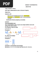 Lesson 1 - Mathematical Laws and Closure Property