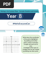 Year 8 Working in The Cartesian Plane Exemplar Questions