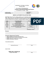 BSME - 01 Evaluation Form For Enrolment