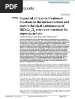 Impact of Ultrasonic Treatment Duration On The Microstructure and Electrochemical Performance