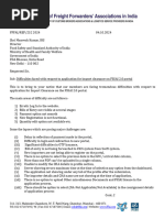 Letter To FSSAI - Difficulties Faced With Respect To Application For Import Clearance On FSSAI 2.0 Portal