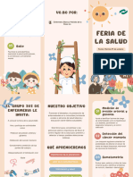 Folleto Tríptico Fiestas para NIños Infantil Bonito Beige y Blanco