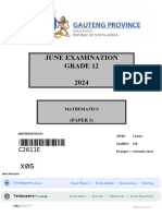 GR 12 Mathematics P1 (English) June 2024 Question Paper