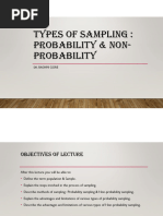 Types of Sampling Probability and Non Probability