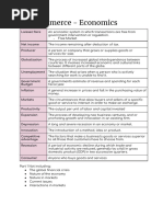 Y10 Commerce - Economics Topic