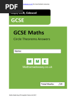 GCSE Maths Revision Circle Theorems Answers