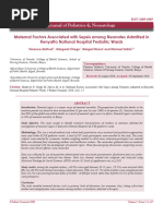 Maternal Factors Associated With Sepsis Among Neonates Admitted in Kenyatta National Hospital Pediatric Wards