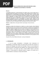 A Importância Do Brincar Na Educação Infantil Sob A Perspectiva de Piaget e Vygotsky