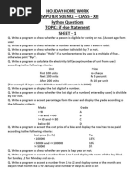 Python Compiled Questions For XI CS Batch 2024-25