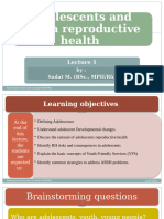 Lecture 1. Adolescent and Youth Reproductive Health For Lecturing