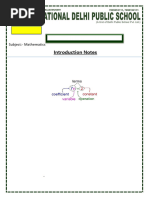 Grade 8 Chapter 9 (Algebra)