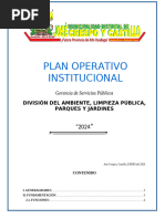 Plan Operativo División Del Ambiente, Limpieza Pública, Parques y Jardines