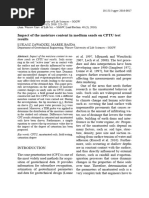 Impact of The Moisture Content in Medium Sands On CPTU Test Results