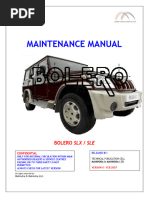 Bolero SLX - Sle - Maintenance Manual - 931matr000307en