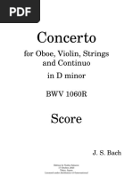 Bach BWV 1060R in D Score