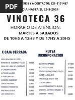 VINOTECA 36. Vigencia Hasta 25-5