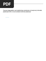 Thermal Degradation and Plasticizing Mechanism of Poly (Vinyl Chloride) Plasticized With A Novel Cardanol Derived Plasticizer