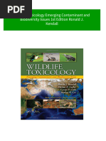 Wildlife Toxicology Emerging Contaminant and Biodiversity Issues 1st Edition Ronald J. Kendall All Chapter Instant Download