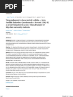 The Psychometric Characteristics of The 4-Item Suicidal Behaviors Questionnaire-Revised (SBQ-R) As A Screening Tool in A Non-Clinical Sample of Nigerian University Students - PubMed