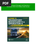 Lowe S Transport Manager and Operator S Handbook 2023 53rd Edition Glen Davies Download PDF