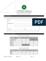 Order Form For Past Papers Info)