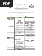 INSET Detailed Program