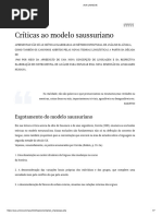 Críticas Ao Modelo Saussuriano