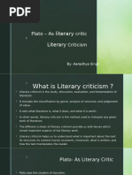 Literary Critism - Plato