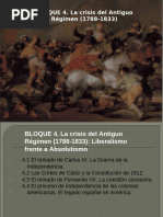 La Crisis Del Antiguo Régimen. Del Absolutismo Al Liberalismo (1788-1833)