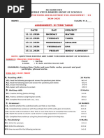 Class - 5 Assessment Iii Time Table