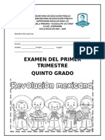 Examen Solo Quinto Grado Primer Trimestre