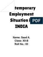 Contemporary Unemployment Situation in India - Saad A.