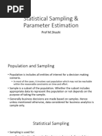 Statistical Sampling & Parameter Estimation: Prof M.Shashi