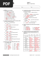 Basic Grammar Unit7 With Answers