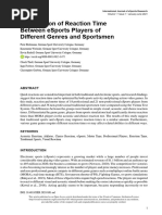 Comparison of Reaction Time Between Esports Player