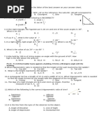 MATHEMATICS 9 Validation Test 4th Grading FINAL