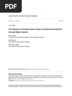 The Influence of Socioeconomic Status On Parental Involvement