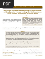 Breaking New Grounds With Emerging Paradigm of Genomic Signatures and Gene Expressions Generated From Single Cell Rna Transcriptom