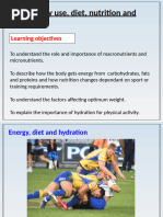 1.3 - Energy Use, Diet, Nutrition and Hydration