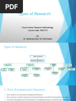 MNS3173 - Chapter 2 - Types of Research