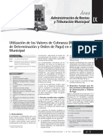 Utilización de Los Valores de Cobranza (Resolución de Determinación y Orden de Pago) en El Ámbito Municipal