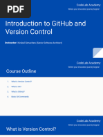 Introduction To GitHub and Version Control