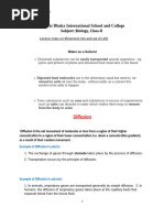 Notes On Osmosis, Diffusion, Active Transport